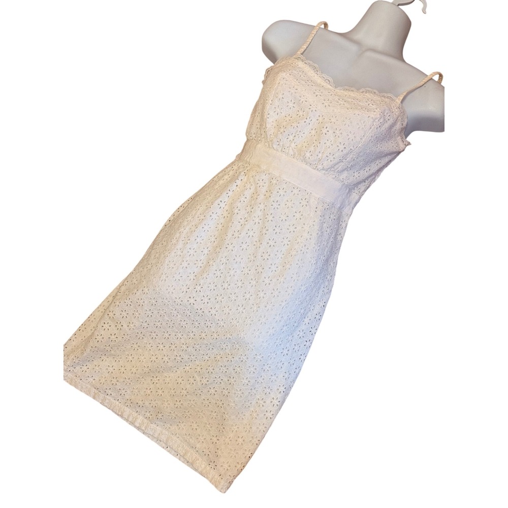 Coquette Victoria's Secret Eyelet Cotton Lace Trim Mini Dress Cottagecore
